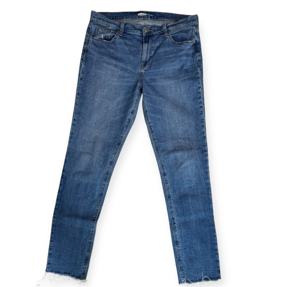 OLD NAVY Women's Boyfriend Jeans, Straight Leg, Raw Hem, 10 Tall